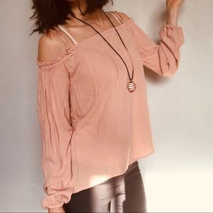 Dusty Pink Off Shoulder with Adjustable Straps flowy  whimsical cottagecore